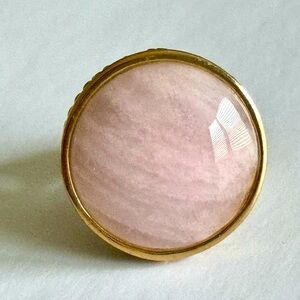 Bronze ring with rose quartz center stone